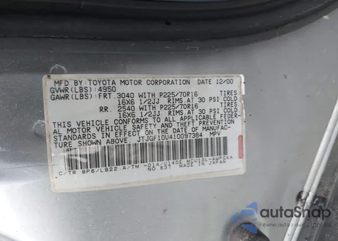 2001 Lexus Rx 300 z USA, uszkodzony, nr VIN JTJGF10U410097384